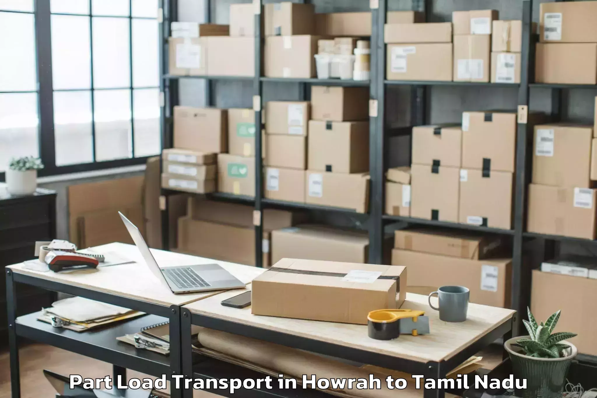 Quality Howrah to Konganapuram Part Load Transport